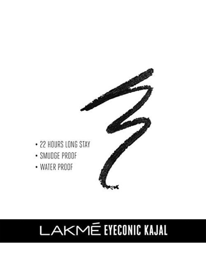 Lakme Eyeconic Kajal, Black Matte Finish, Water Proof, Smudge Proof, Lasts Upto 22 Hrs, 0.35 G - Image 4
